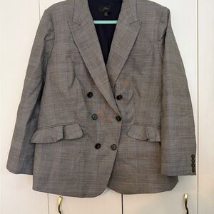 J.Crew Gray Plaid Blazer Size 18